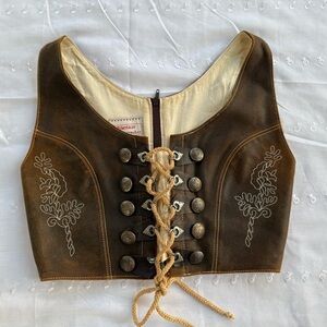 Oktoberfest vest, Leather, ladies size small